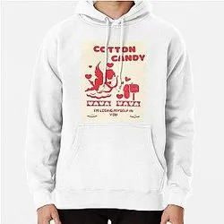 White hoodie with Cotton Candy retro poster print from YUNGBLUD Weird album