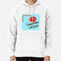 White hoodie with Strawberry Lipstick cover art print from YUNGBLUD Weird album
